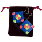 Blue Square Geometric Earrings made with upcycled LEGO®