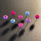 Colourful Flower Stud Earrings with a Diamanté Centre made with upcycled LEGO®