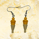 Triple Scoop Yellow Ice cream Earrings made with upcycled LEGO®