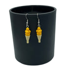 Triple Scoop Yellow Ice cream Earrings made with upcycled LEGO®