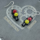 Traffic Light Earrings made with upcycled LEGO®. Civil Transport Engineer Gift