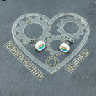 Rainbow Heart Stud Earrings made with upcycled LEGO®