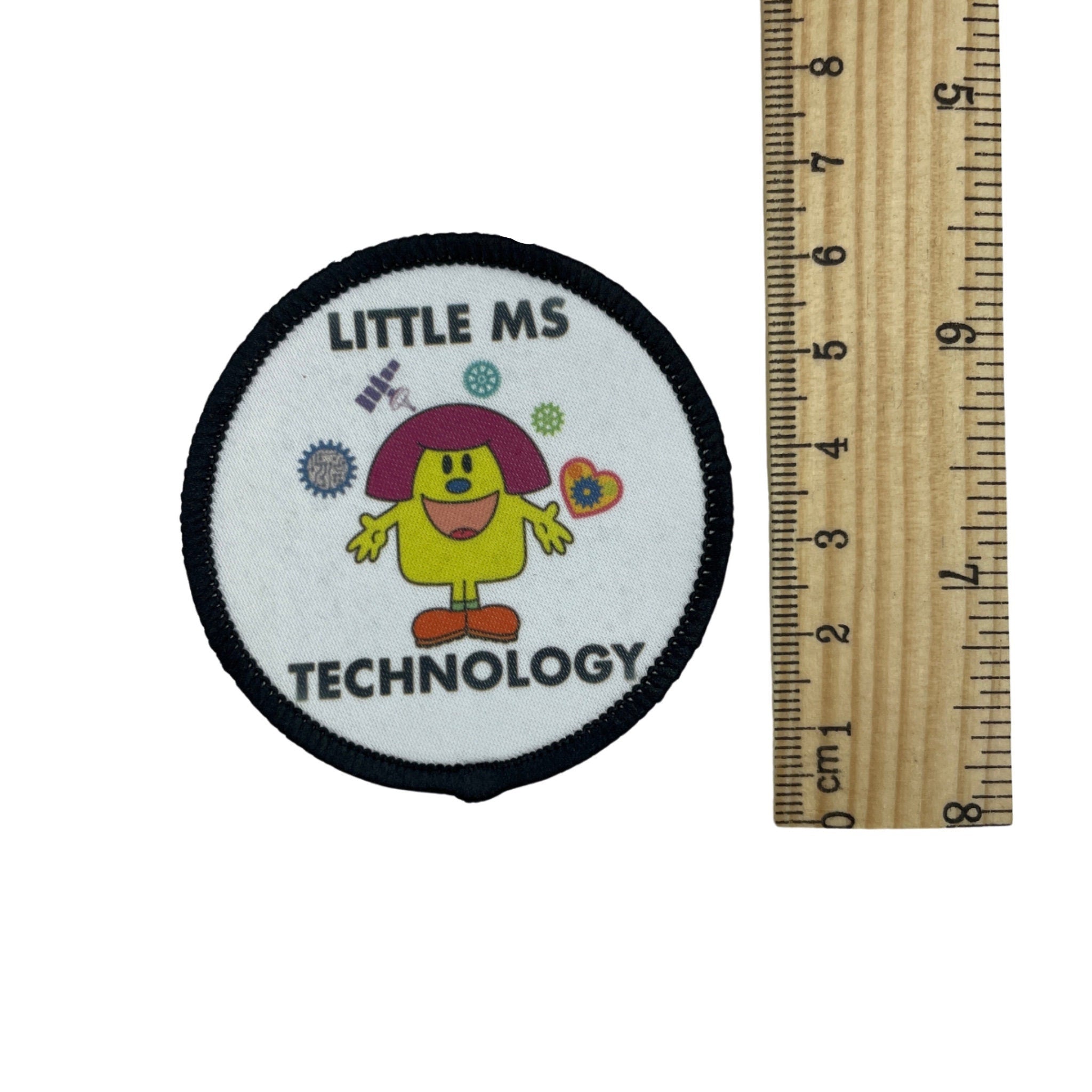 Little Ms STEM Printed Iron on Patches. Women and Girls in STEM