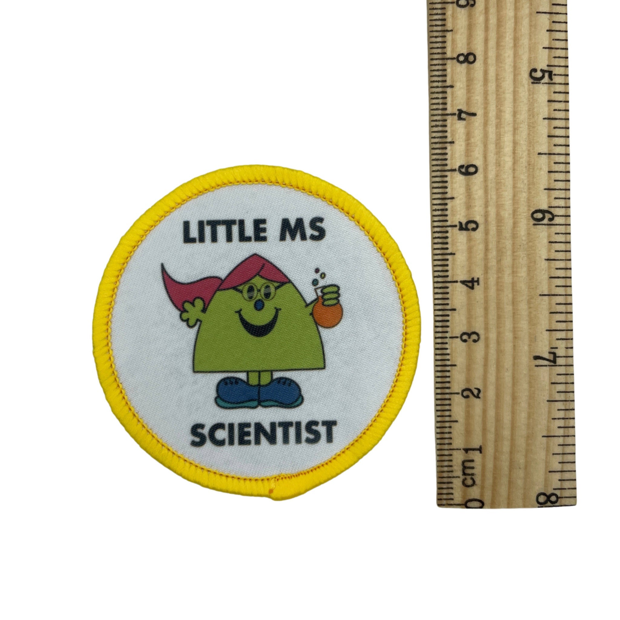 Little Ms STEM Printed Iron on Patches. Women and Girls in STEM