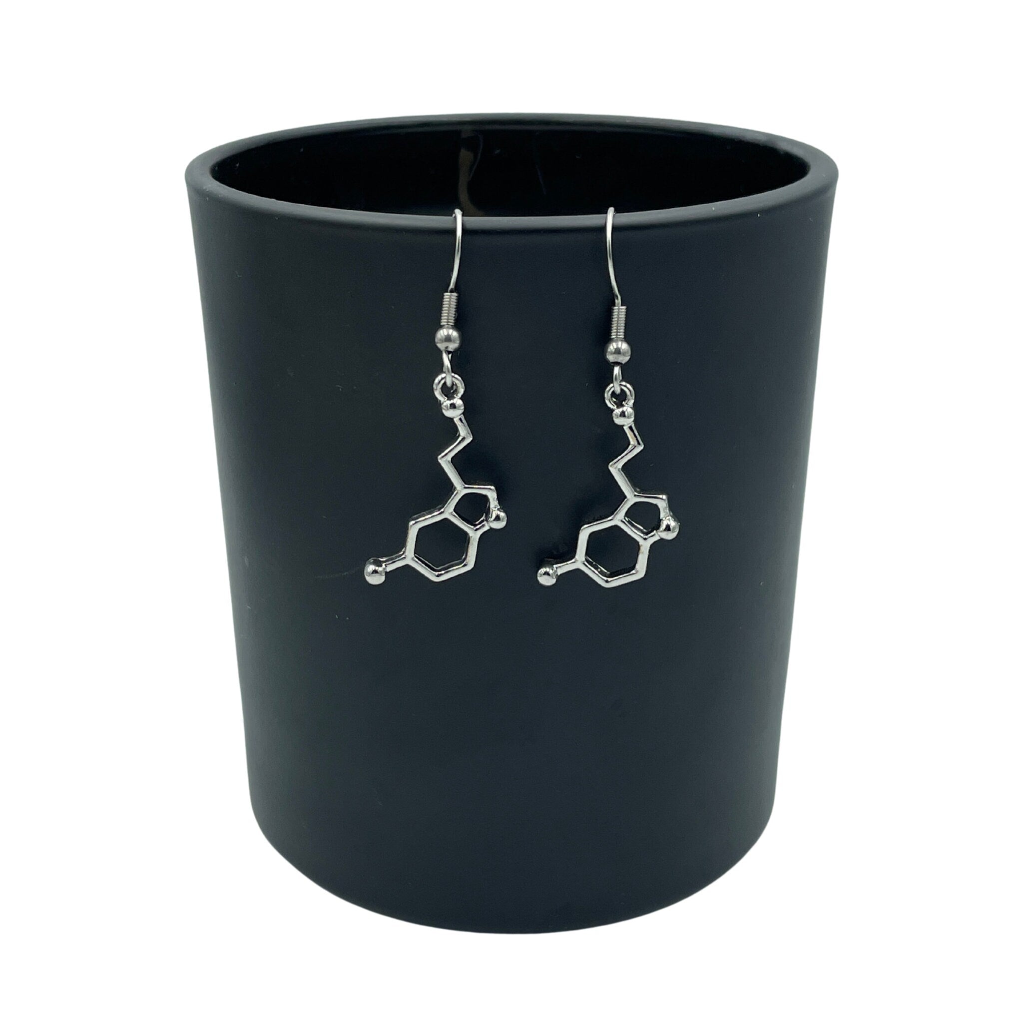 Serotonin Molecule Minimalist Geometric Earrings