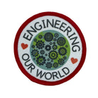 Engineering Our World Printed Iron on Patch. Celebrate Engineers