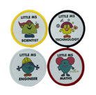 Little Ms STEM Printed Iron on Patches. Women and Girls in STEM