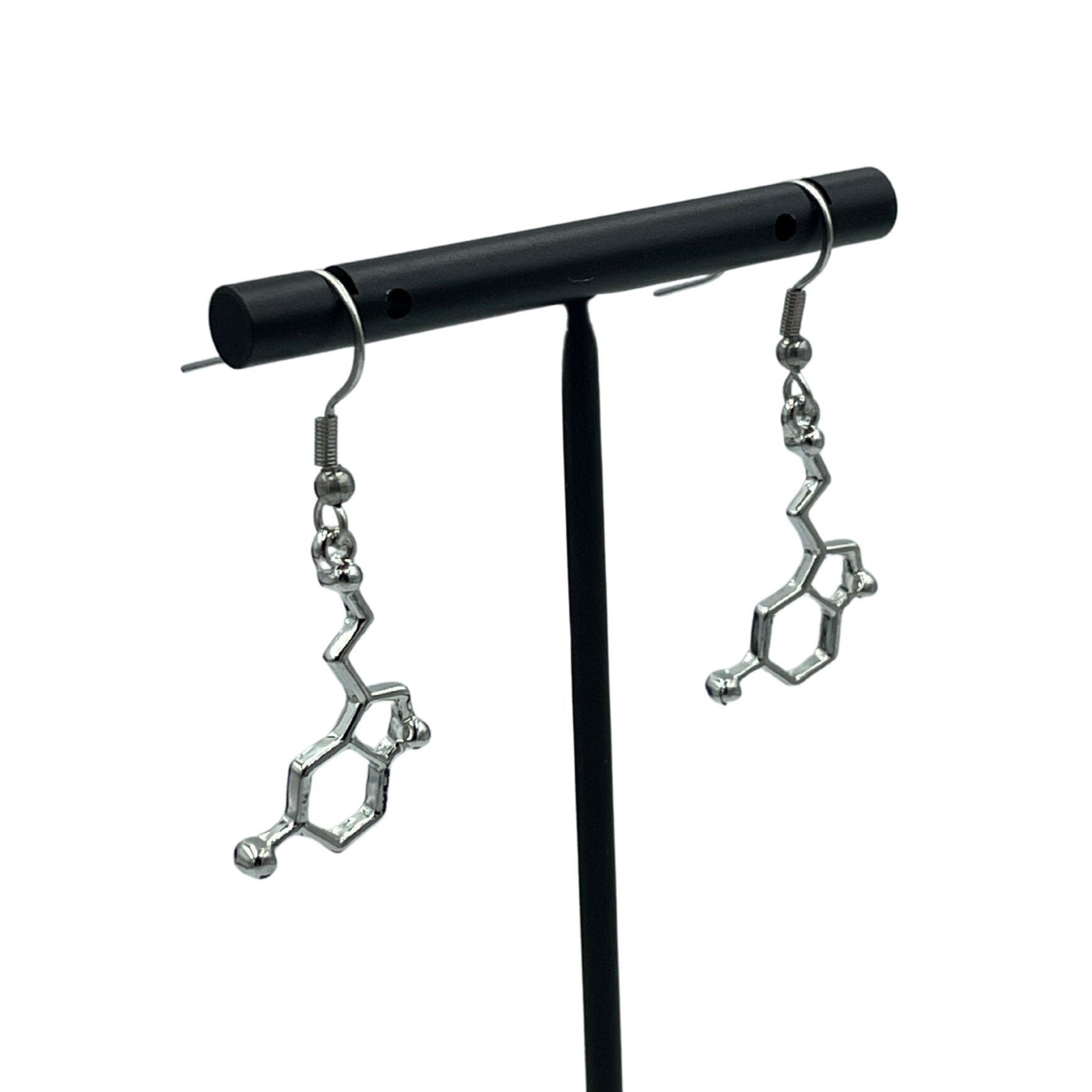 Serotonin Molecule Minimalist Geometric Earrings