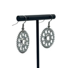 Steampunk Silver Dangle Hardware Cog Earrings