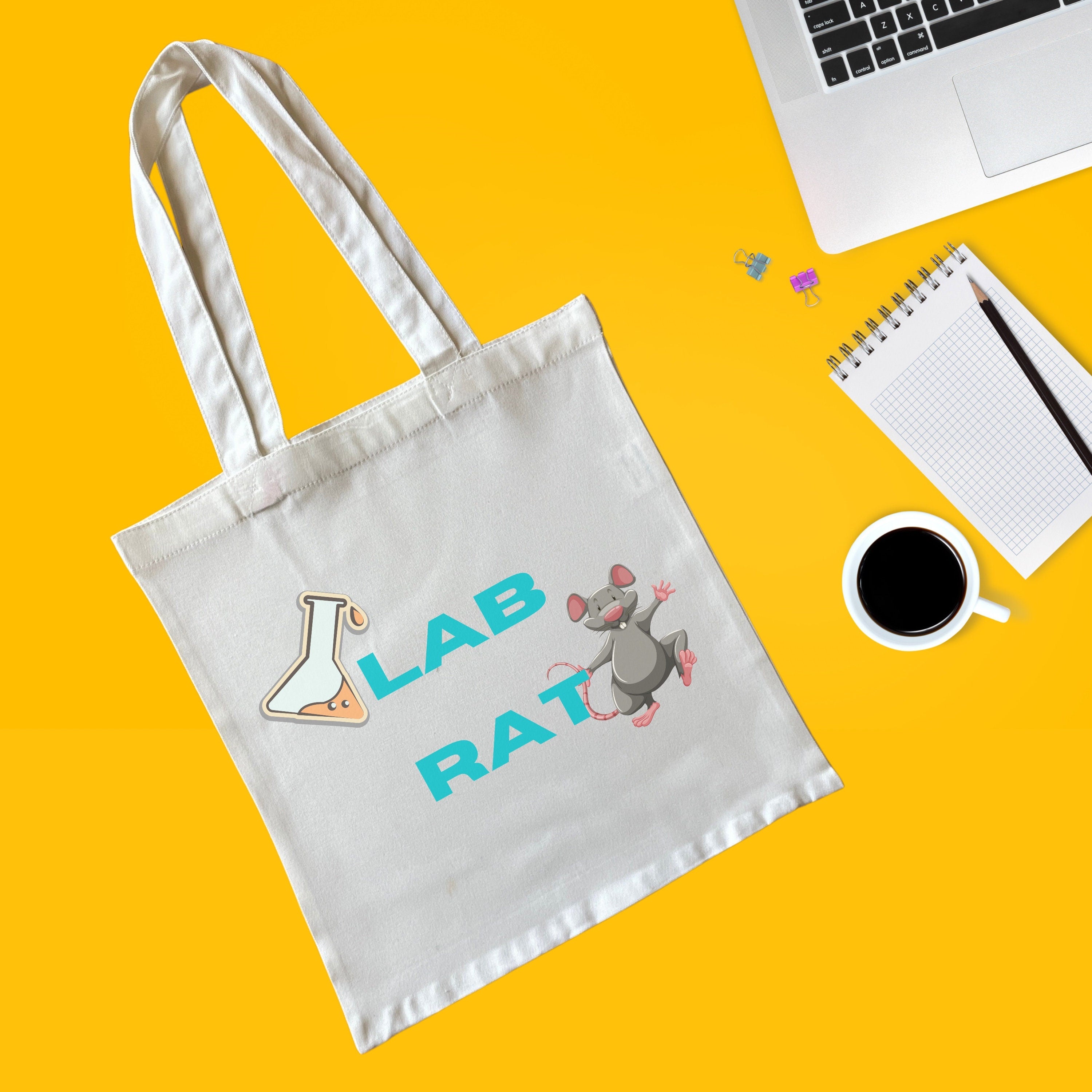 Personalised Lab Rat Thick Woven Tote Bag