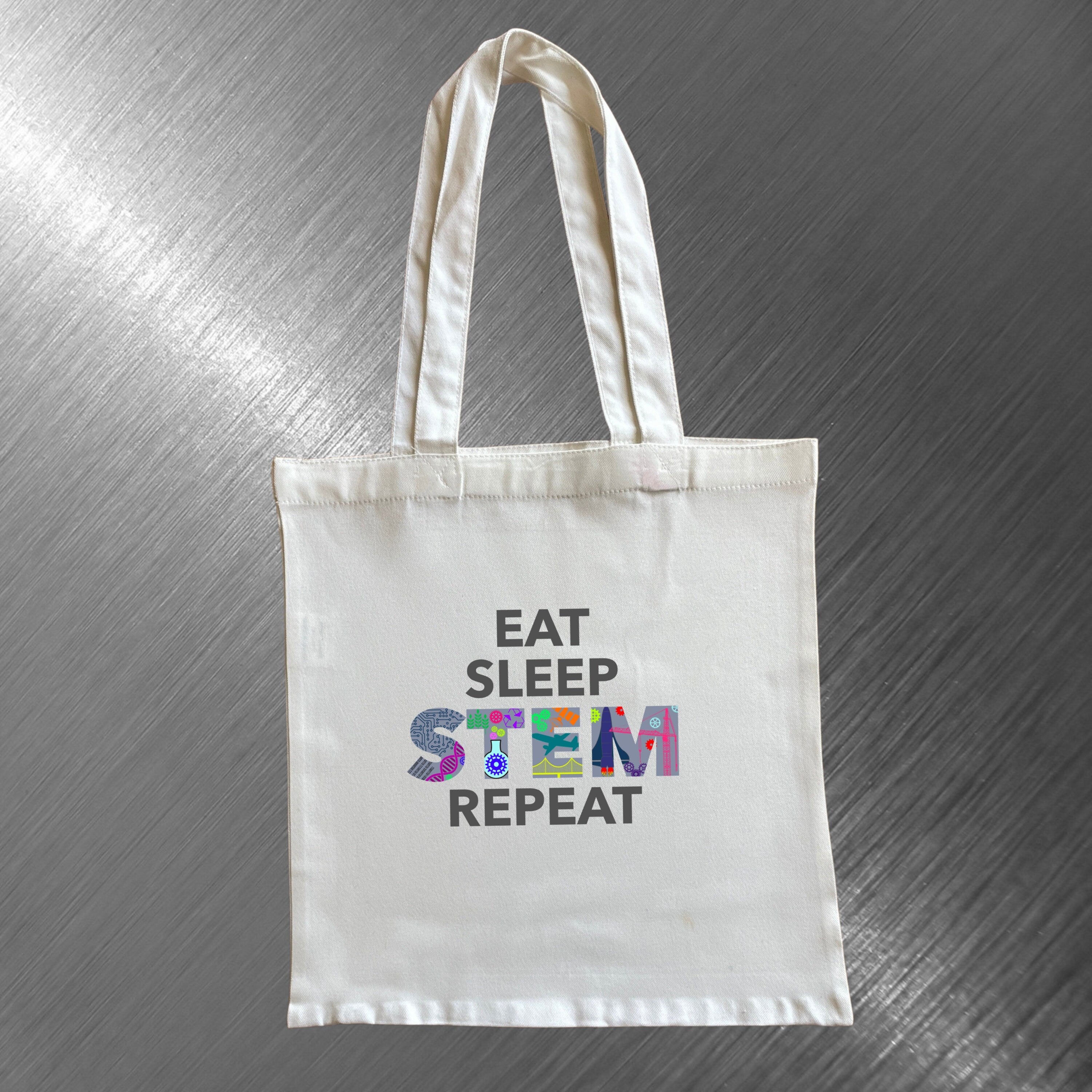 Eat Sleep STEM Repeat Thick Woven Tote Bag