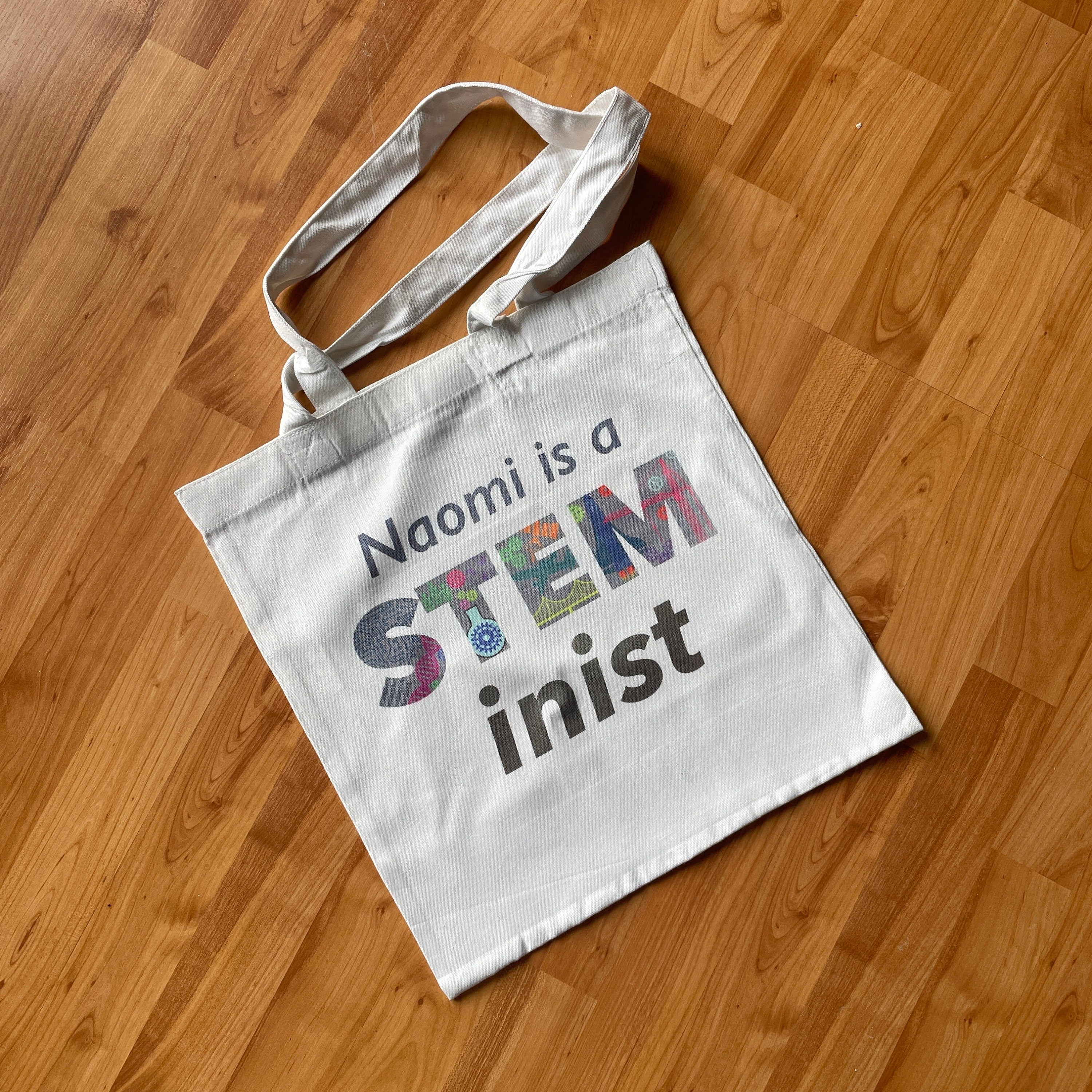 Personalised STEMinist Thick Woven Tote Bag
