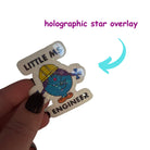 Little Ms Engineer Holographic Vinyl Sticker. STEMinist decal - Women and Girls Engineering Holographic Stars