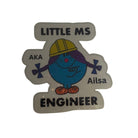 Personalised Little Ms Engineer Holographic Vinyl Sticker