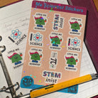 Little Ms Scientist Holographic Sticker Sheet. Women in Science STEMinist decal