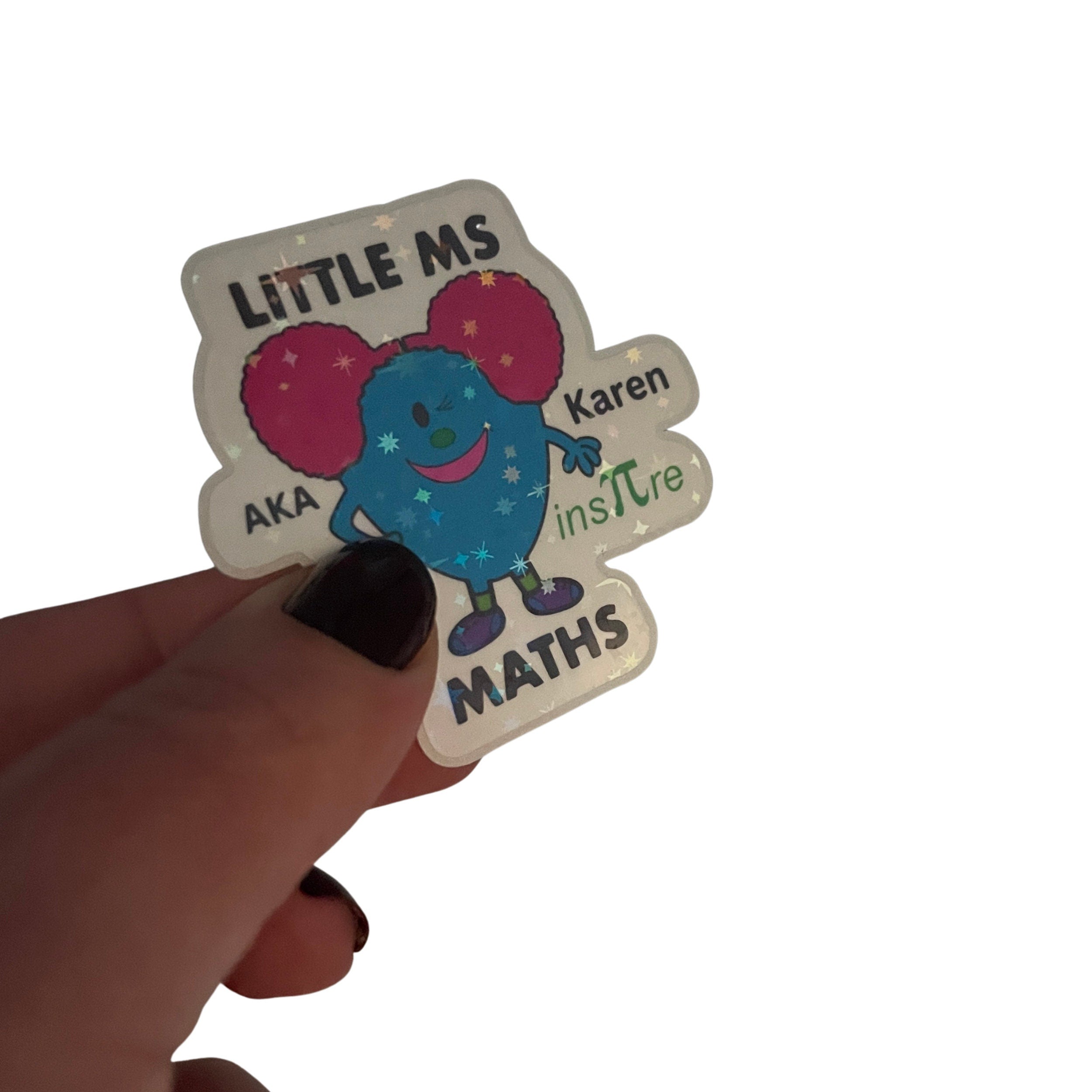 Personalised Little Ms Maths Holographic Vinyl Sticker