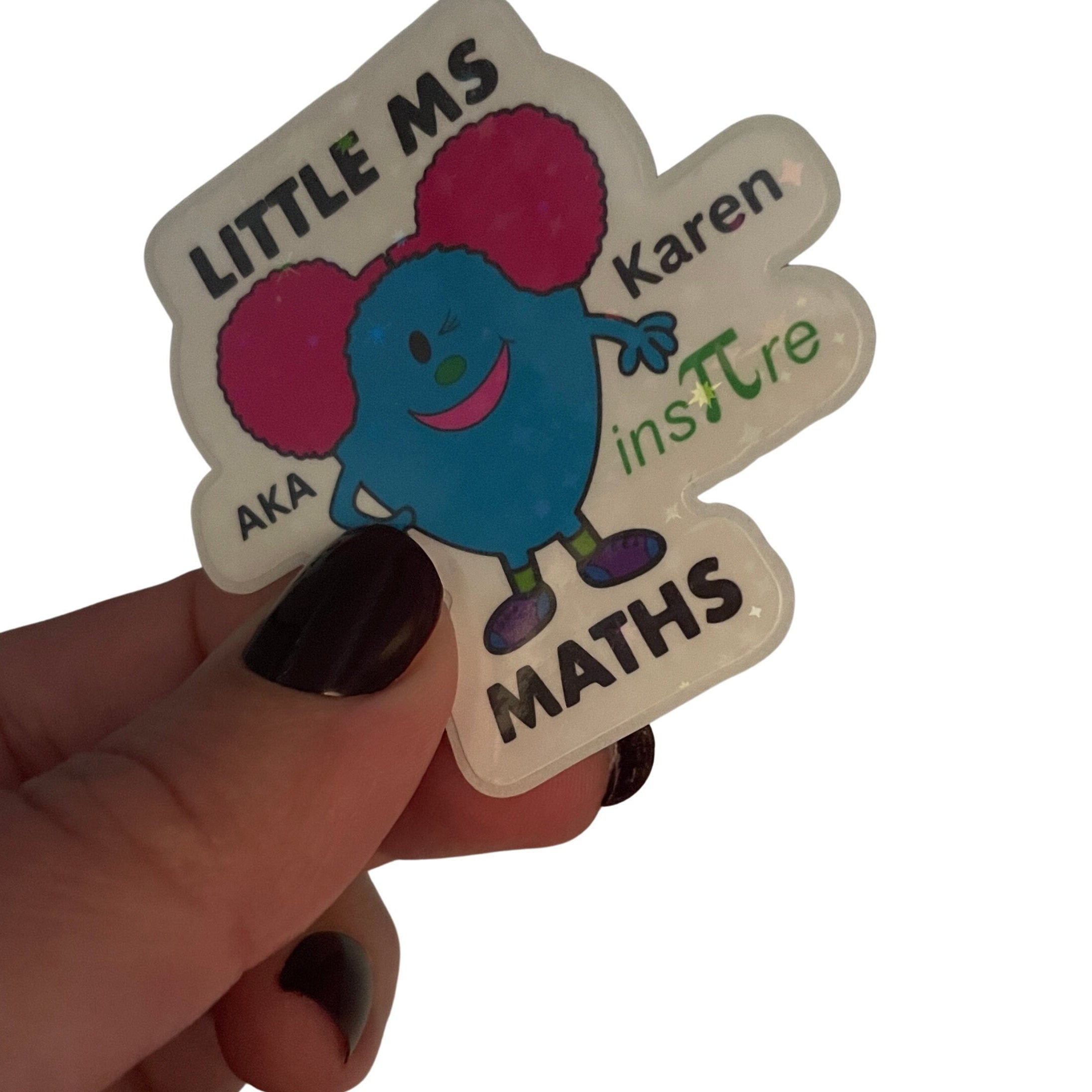 Personalised Little Ms Maths Holographic Vinyl Sticker