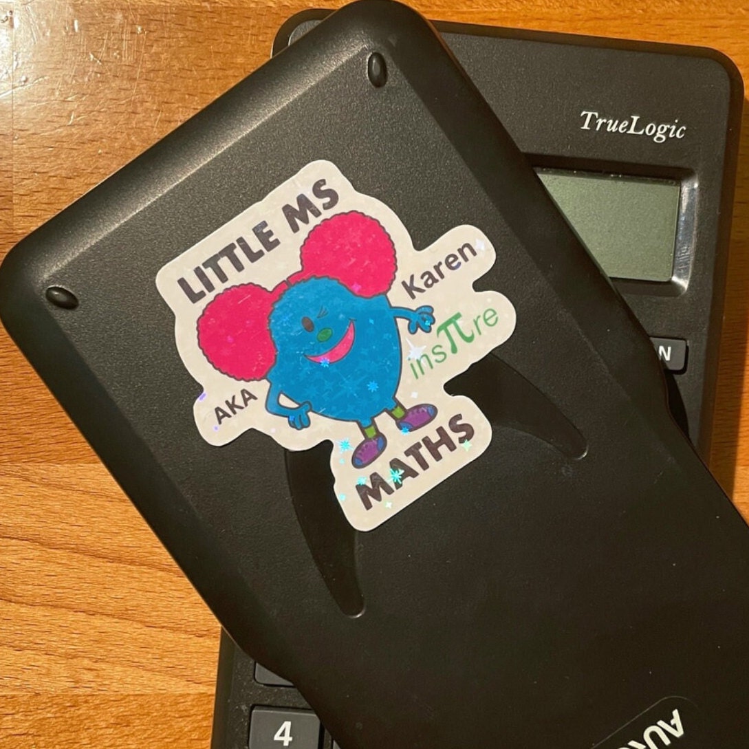 Personalised Little Ms Maths Holographic Vinyl Sticker