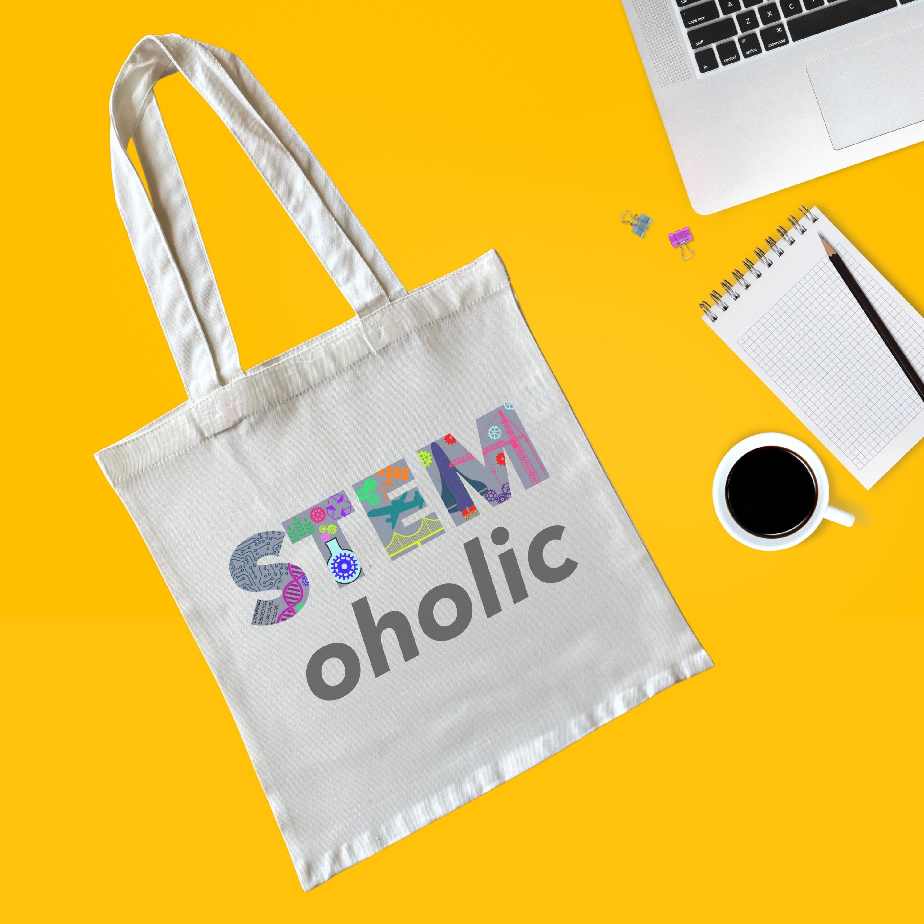 Personalised STEMoholic Thick Woven Tote Bag