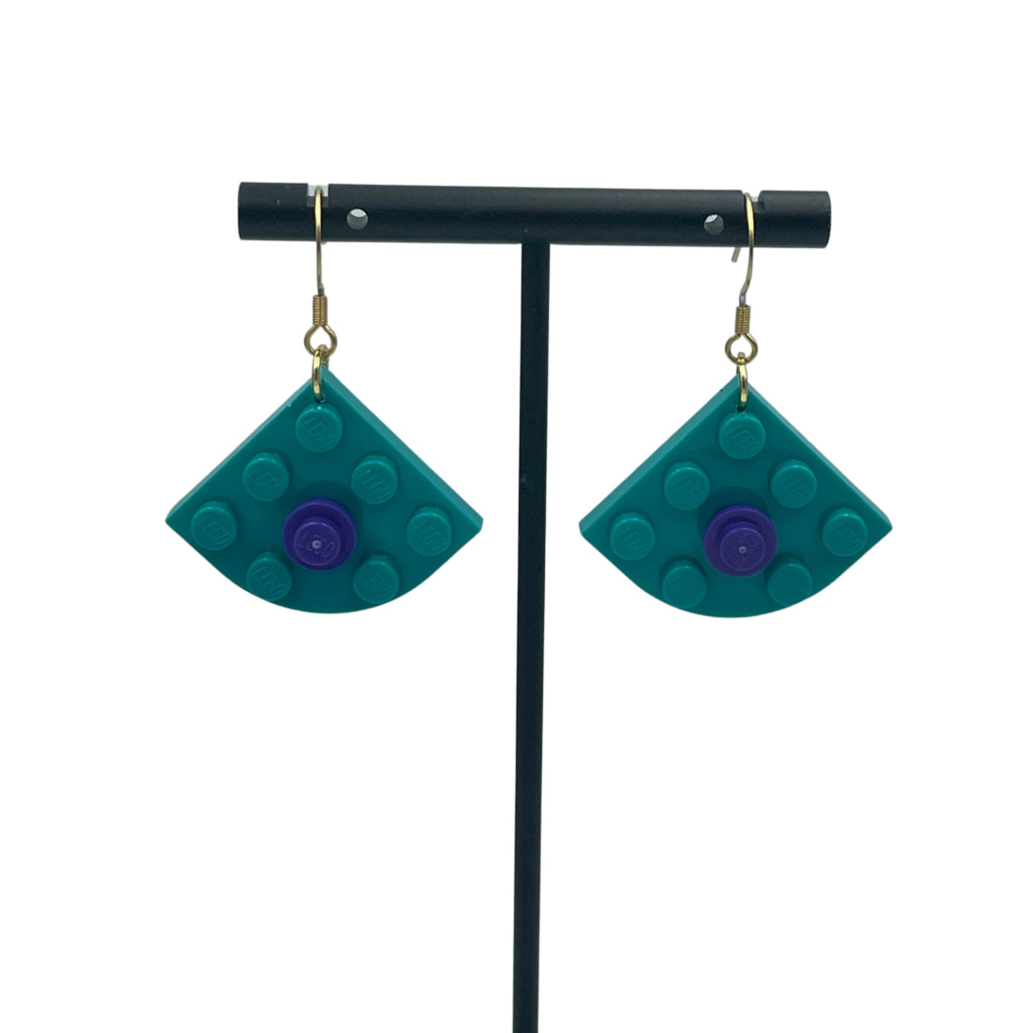 Geometric Quarter Circle Earrings made with upcycled LEGO®