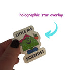 Little Ms Scientist Holographic Vinyl Sticker. STEMinist decal - Women and Girls in Science Gift Holographic Stars