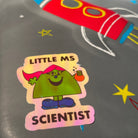 Little Ms Scientist Holographic Vinyl Sticker. STEMinist decal - Women and Girls in Science Gift