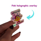 Little Ms Technology Holographic Vinyl Sticker. STEMinist decal - Women and Girls in Science, Technology and Engineering Pink Holographic