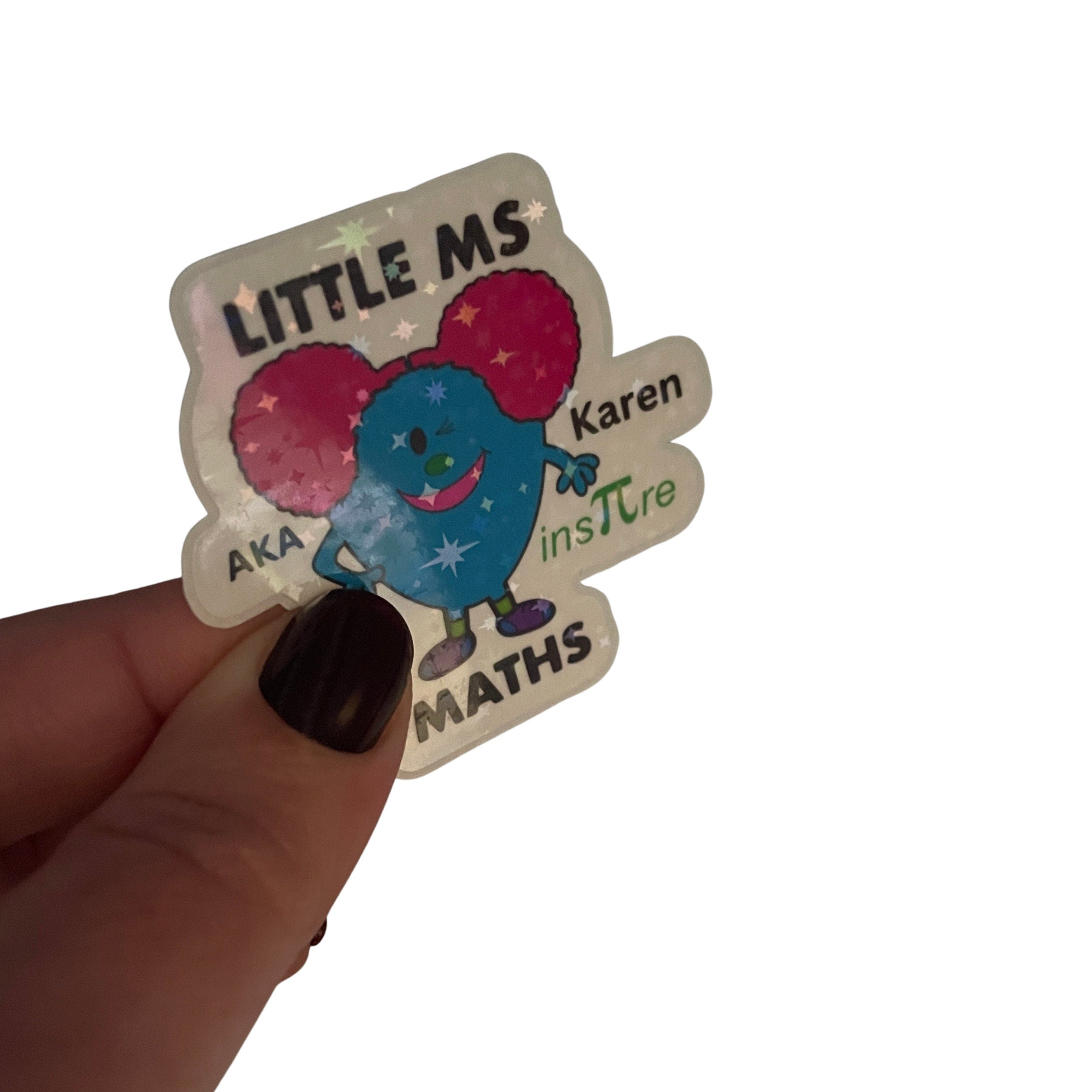 Personalised Little Ms Maths Holographic Vinyl Sticker