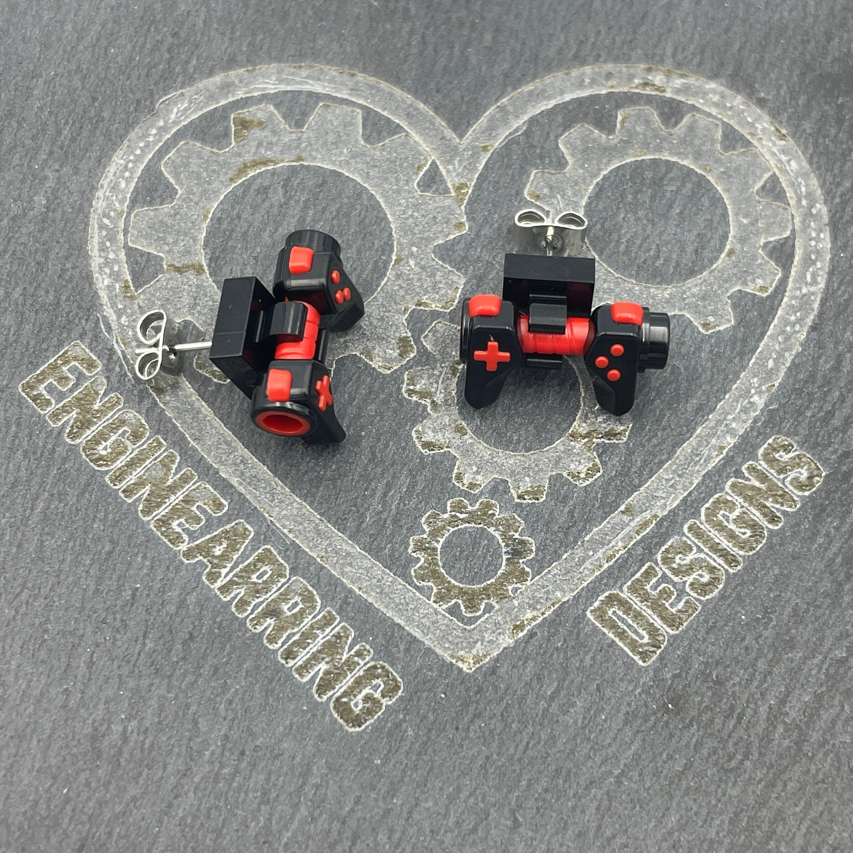 Game Console Earrings made with upcycled LEGO®