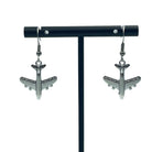 Silver tone Airplane Earrings. Perfect gift for the little geek plane lover in your life