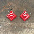 Novelty Traffic Cone Earrings. Funny jewellery for Road Planners, Engineers and Road Workers (or hooligans!)