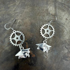 Engineering Graduation Steampunk Silver Dangle Statement Earrings