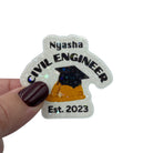 Funny Personalised Graduation Civil Engineer Holographic Decal Sticker