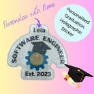 Funny Personalised Graduation Software Engineer Holographic Decal Sticker