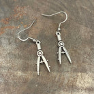 Math Compass Earrings. Novelty jewellery for Teachers, Architects, Engineers and Mathematicians