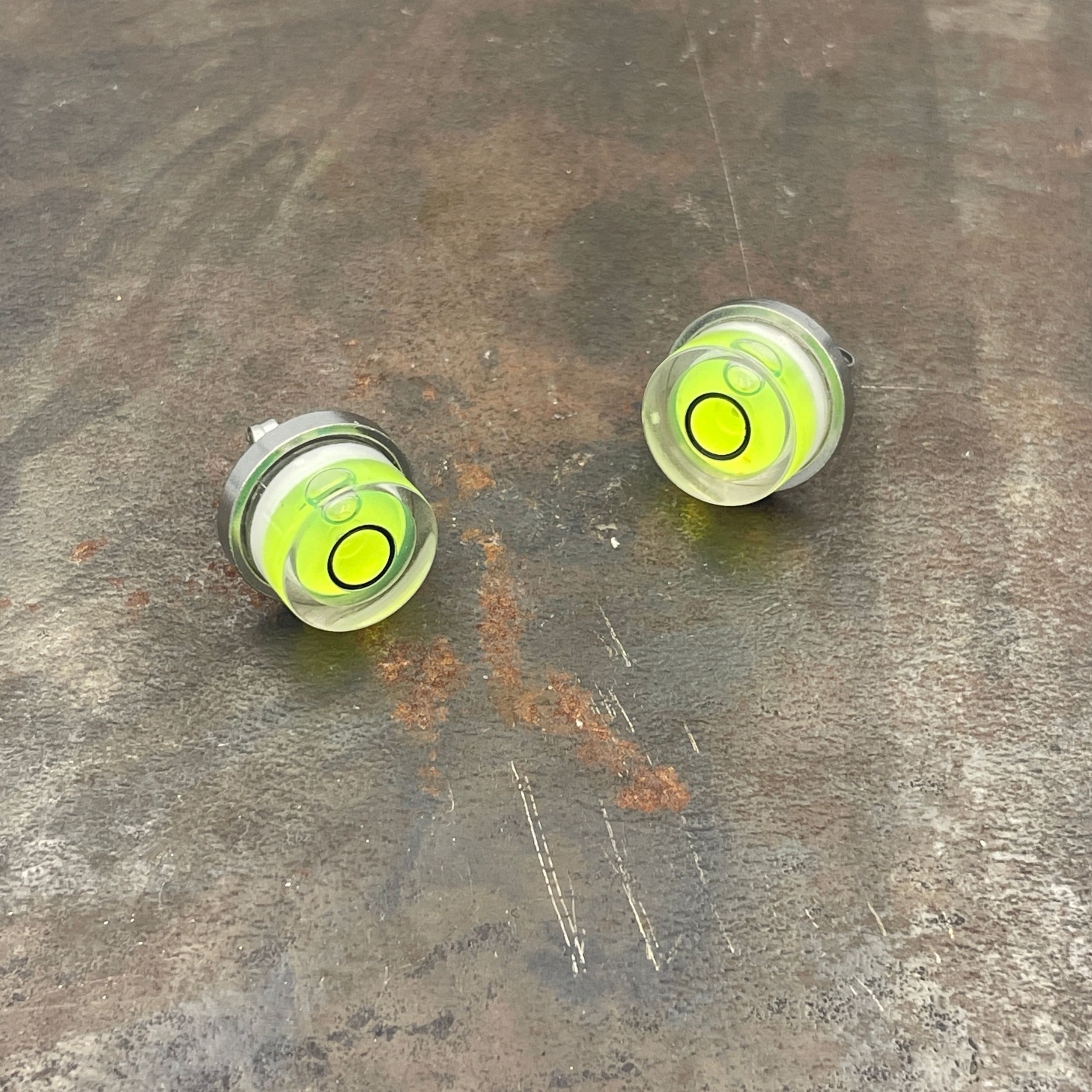 Round Functioning Spirit Level Earrings