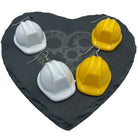 Novelty Hardhat Earrings. Funny jewellery for Engineers and Construction Workers