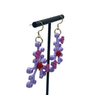 Purple Floral Plant Earrings made with upcycled LEGO®