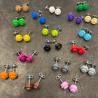 Stud Earrings made with upcycled LEGO® in a variety of colours