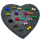 Stud Earrings made with upcycled LEGO® in a variety of colours