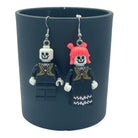 Skeleton Day of the Dead Halloween Earrings made with upcycled LEGO®