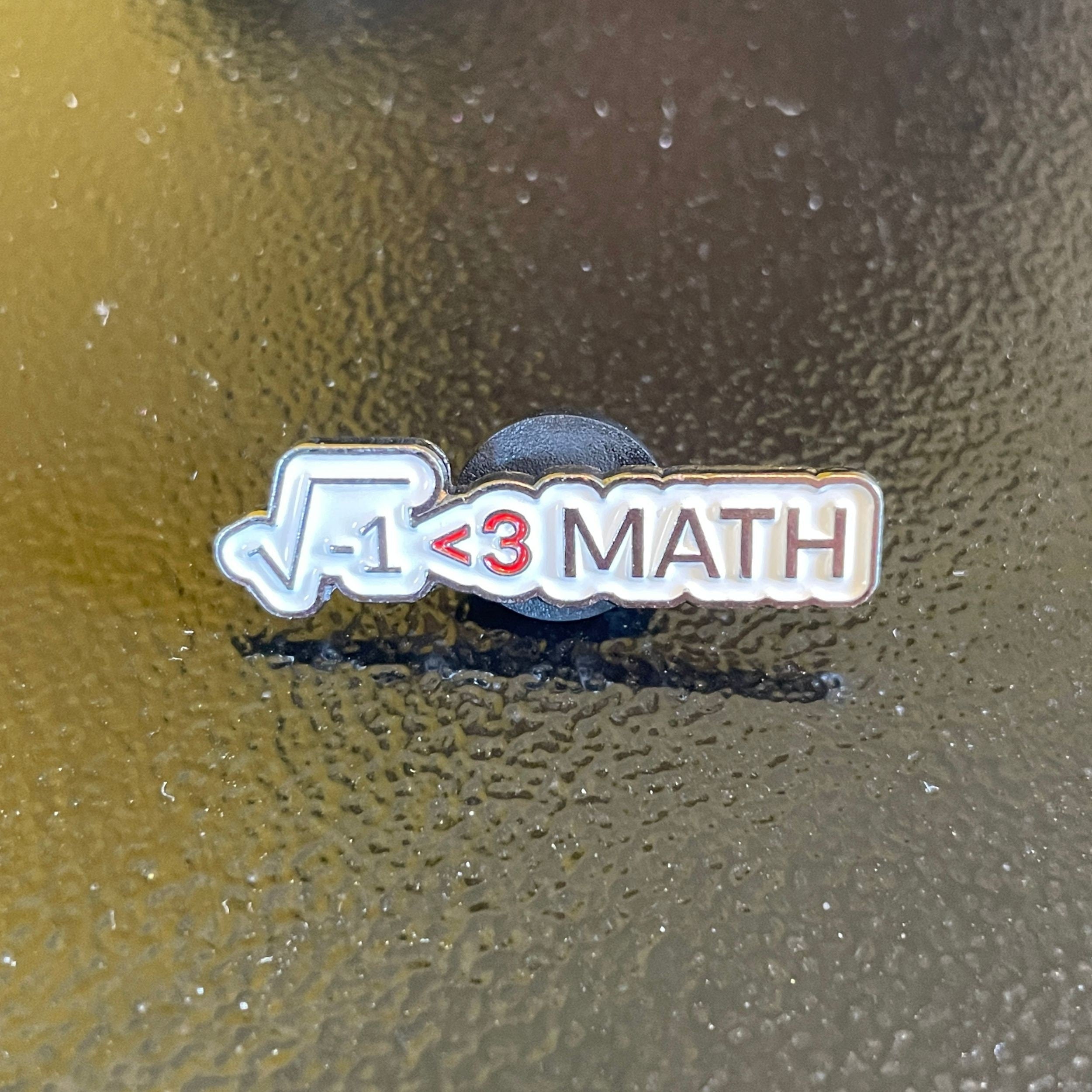 I Love Math Enamel Pin Badge. Heart Mathematical formula