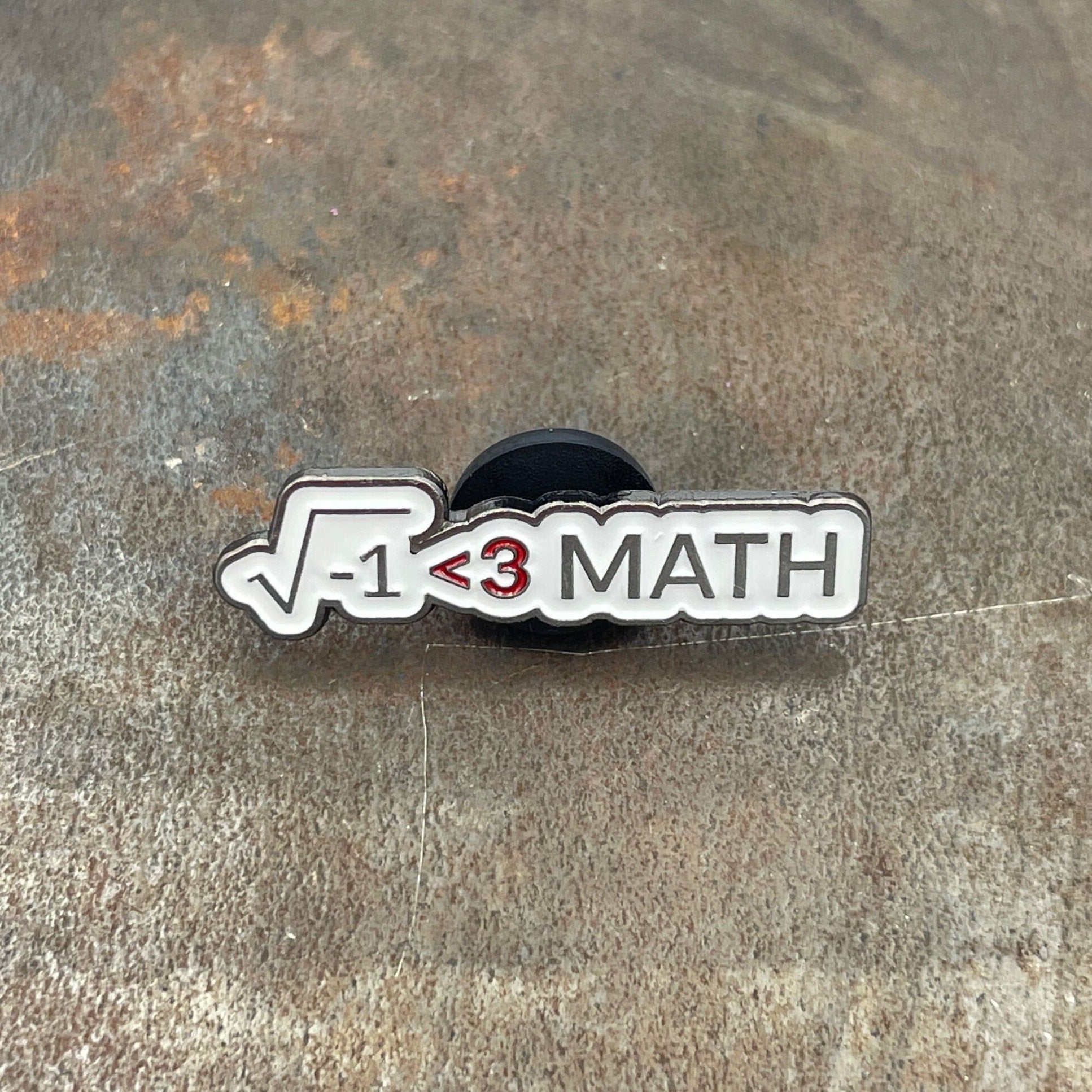 I Love Math Enamel Pin Badge. Heart Mathematical formula