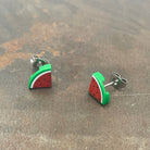 Cute Quarter Watermelon Stud Earrings. Made with upcycled LEGO®