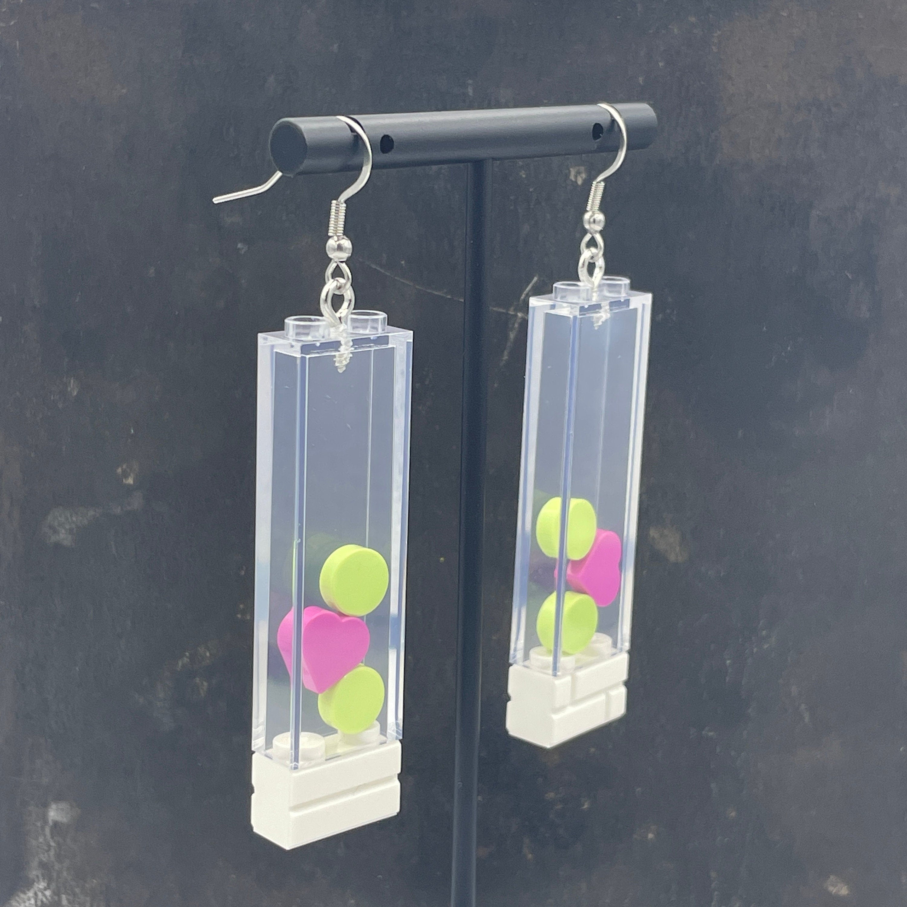 Window Statement Earrings made with upcycled LEGO®