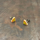 Quarter Pizza Slice Stud Earrings made with upcycled LEGO®