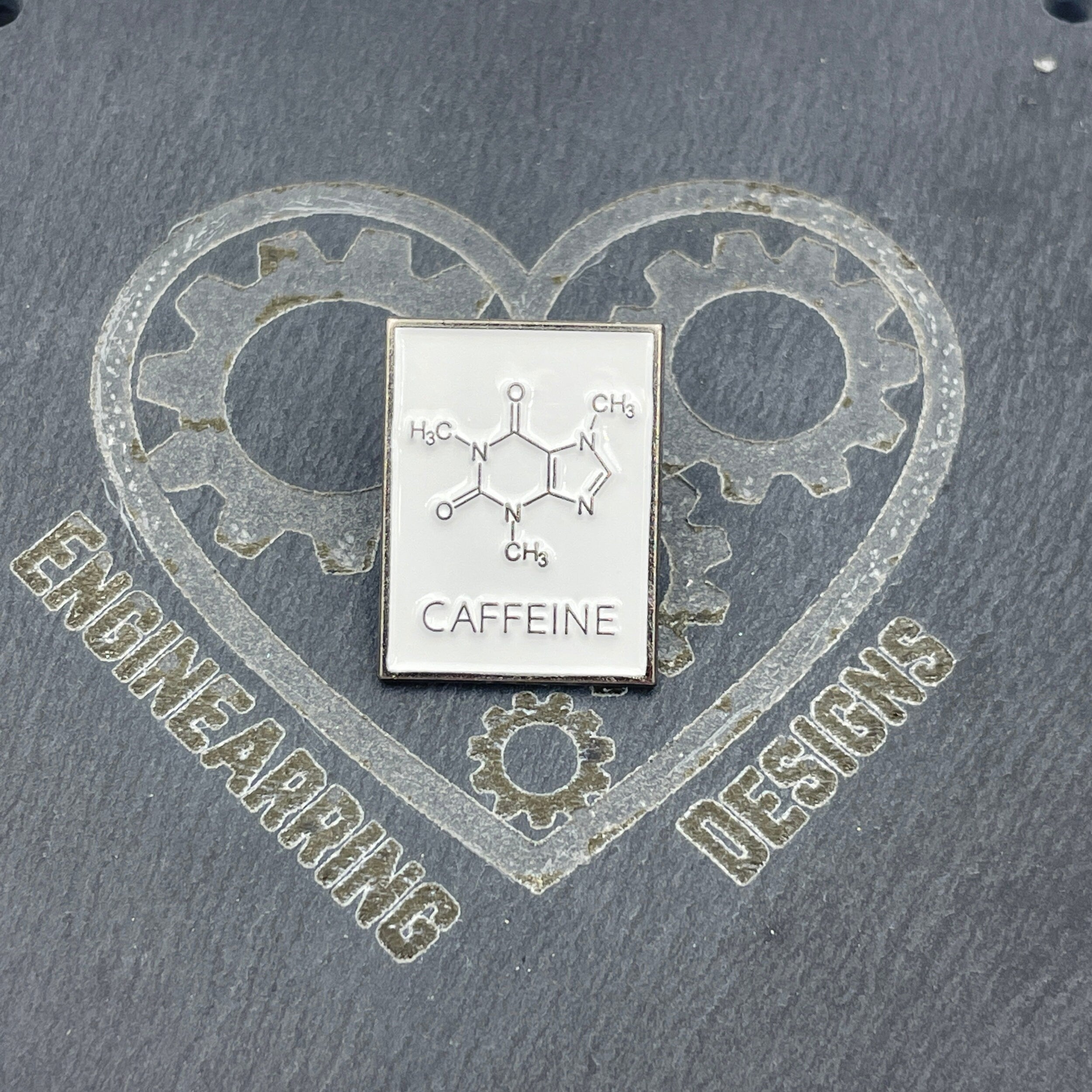 Caffeine Molecule Enamel Pin Badge