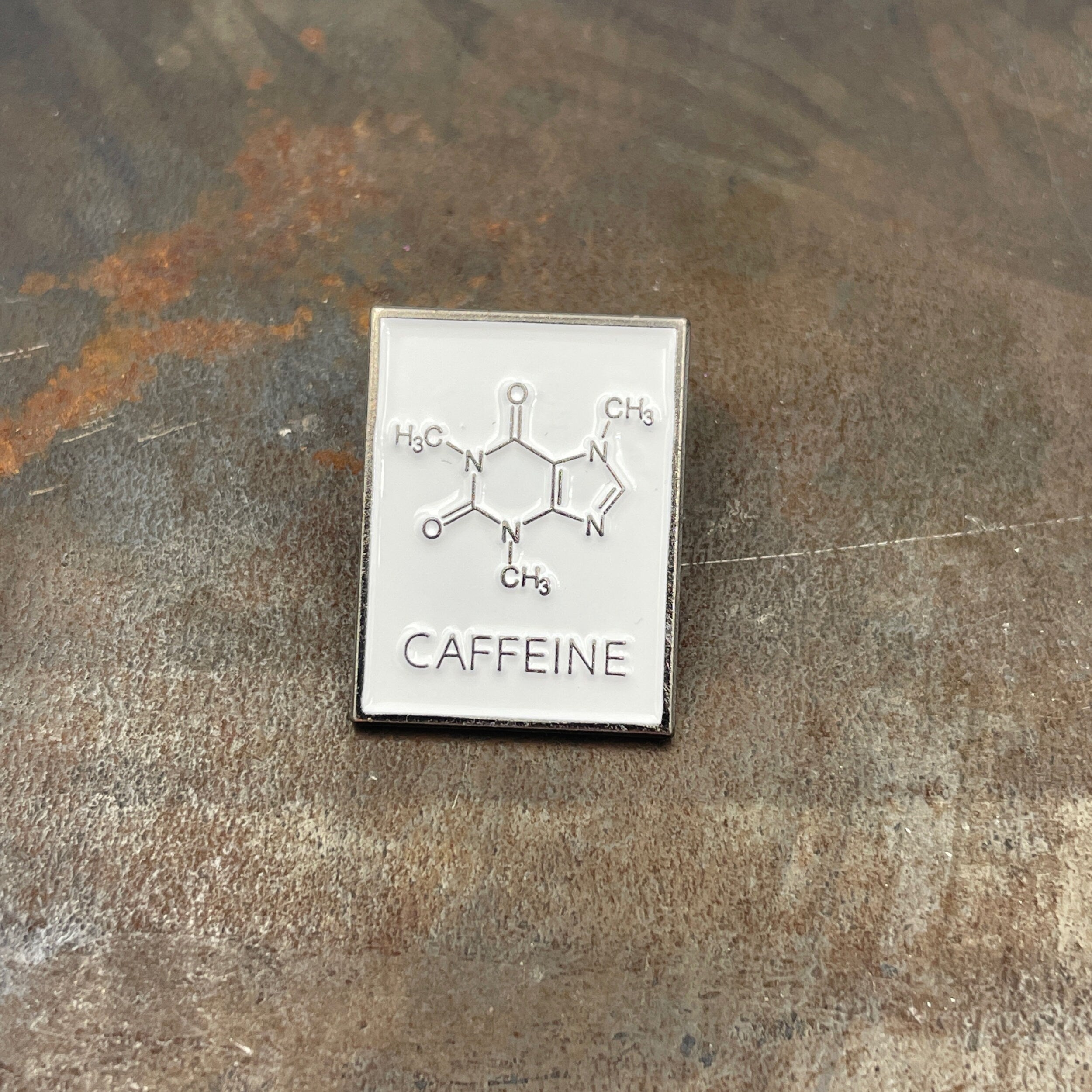 Caffeine Molecule Enamel Pin Badge