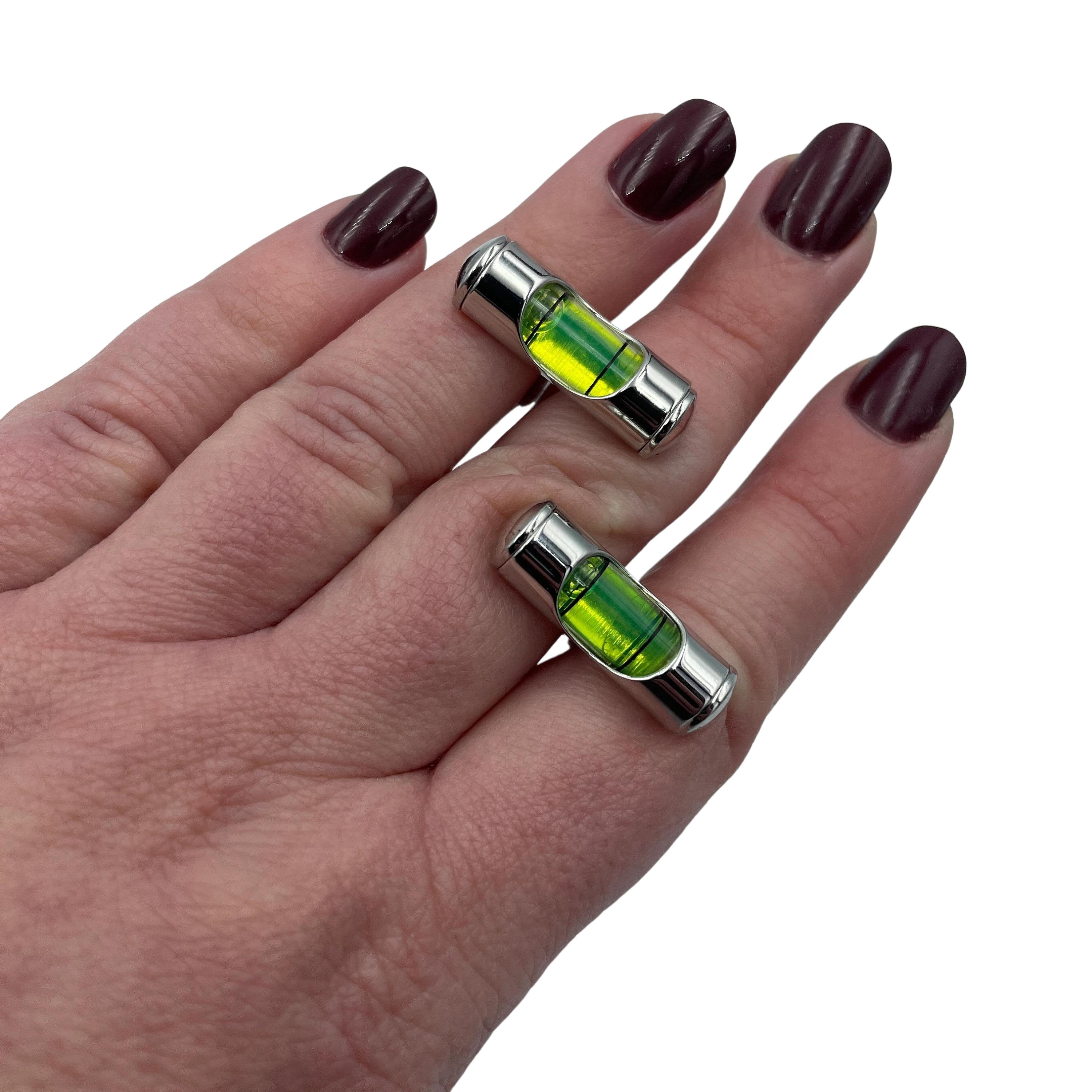 Pair Spirit Level Cufflinks. Great for engineers, technicians, builders and enthusiastic DIYers