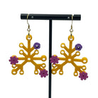 Yellow Floral Plant Earrings made with upcycled LEGO®